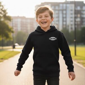 Kids Black Hoodie size L Gildan Heavy Blend Youth L NWOT